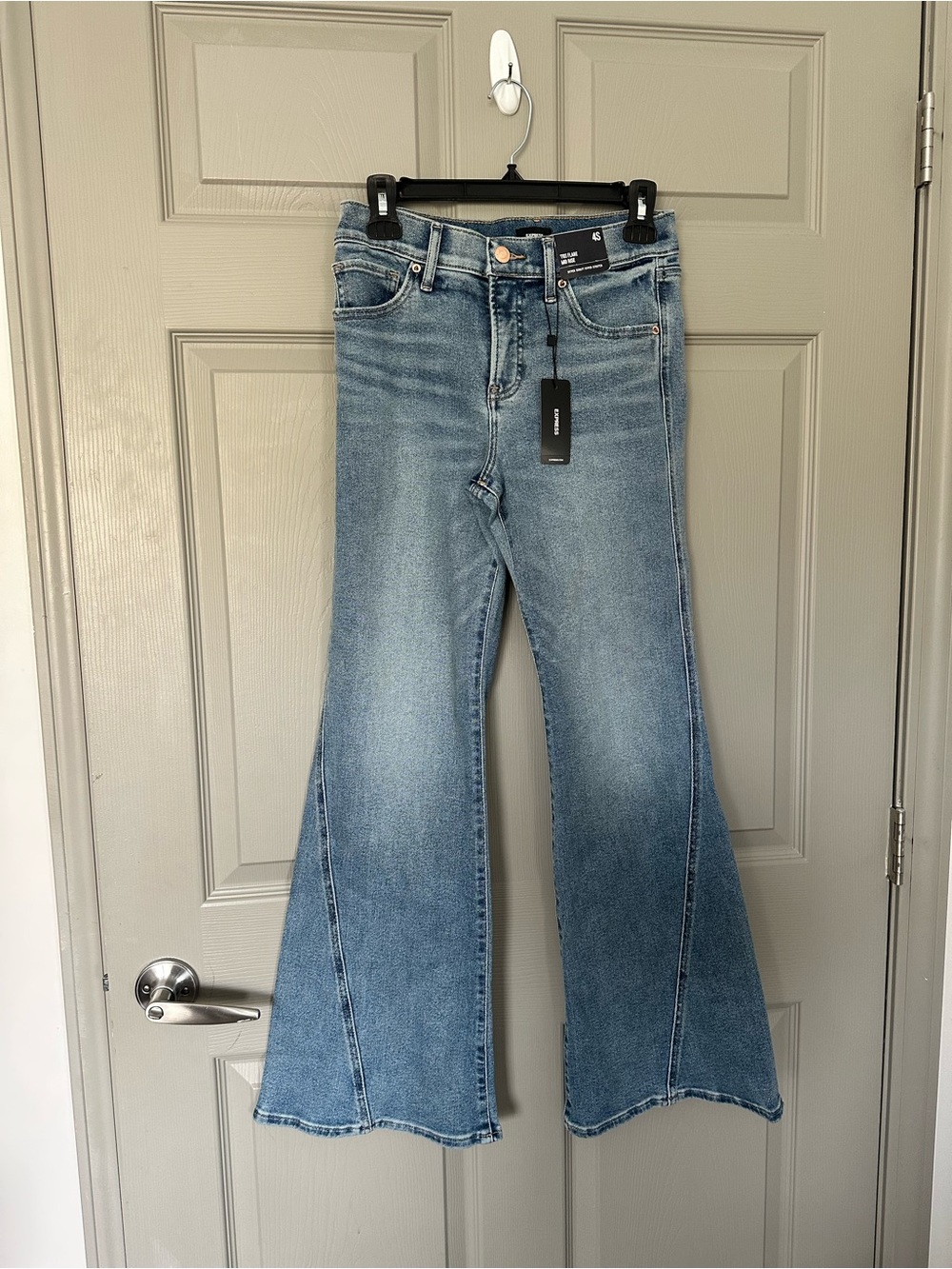 Express Light Blue Flare Jeans - Women's Wide Leg